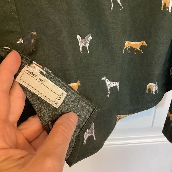 J. Crew Secret Wash Stretch "Dog" Print Button Down Shirt - Picture 4 of 7